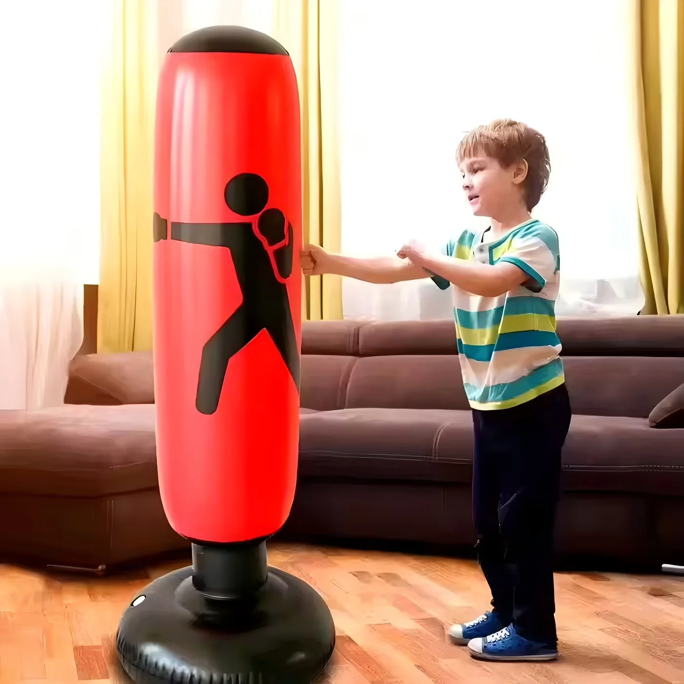 Inflatable Children Boxing Inflatable Folding Kicking Bag Boxing Training Reflex Punching Bag For Kids