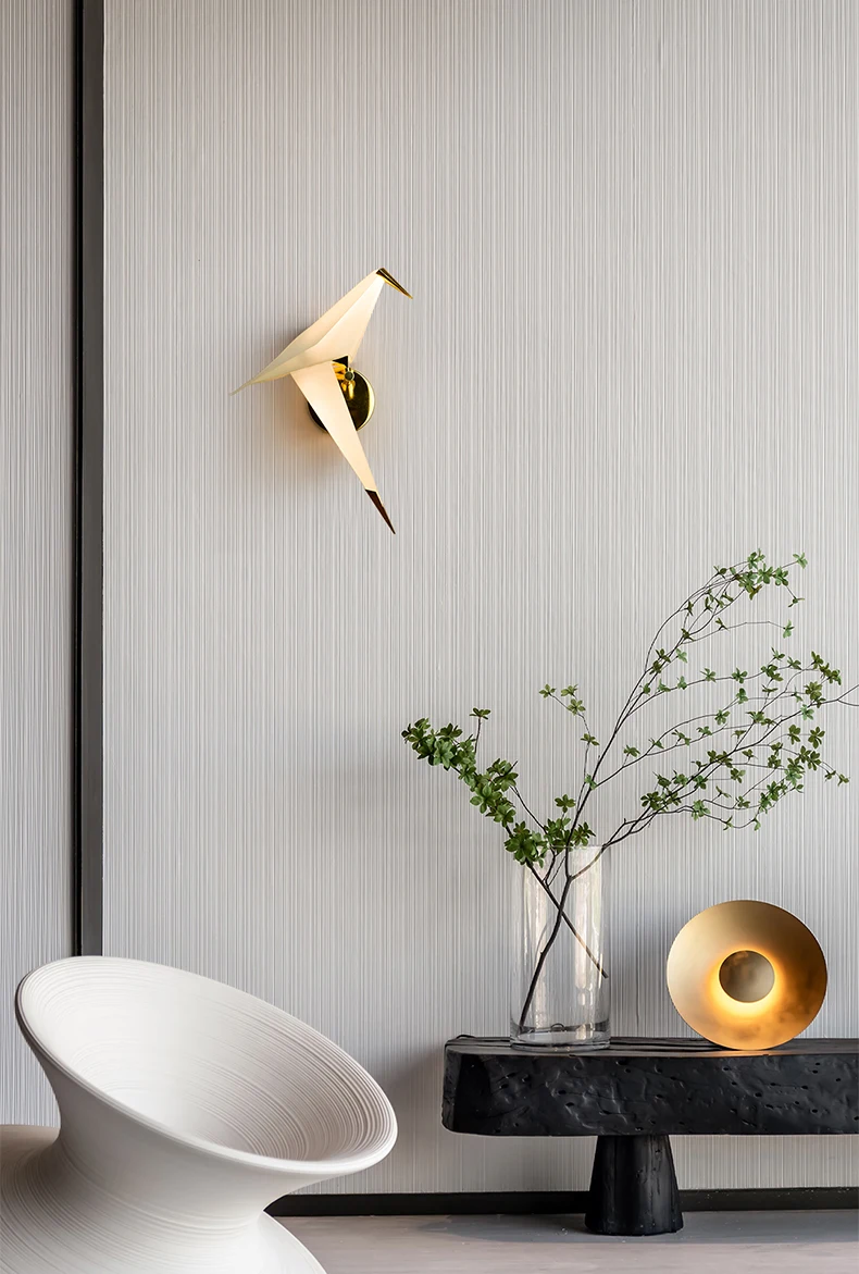 Modern corridor staircase bird bird thousand paper crane decoration led wall lamp