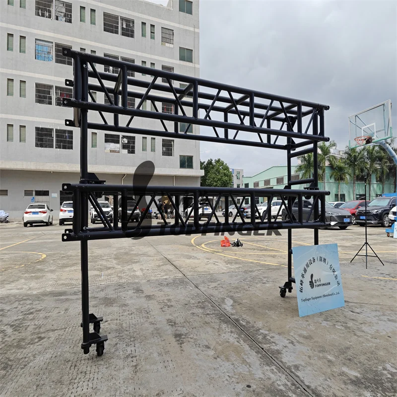 Topfinger 2024 hot sell 5ft 8ft 10ft aluminum pre-rig rectangular truss with removable rolling base system pre rig truss