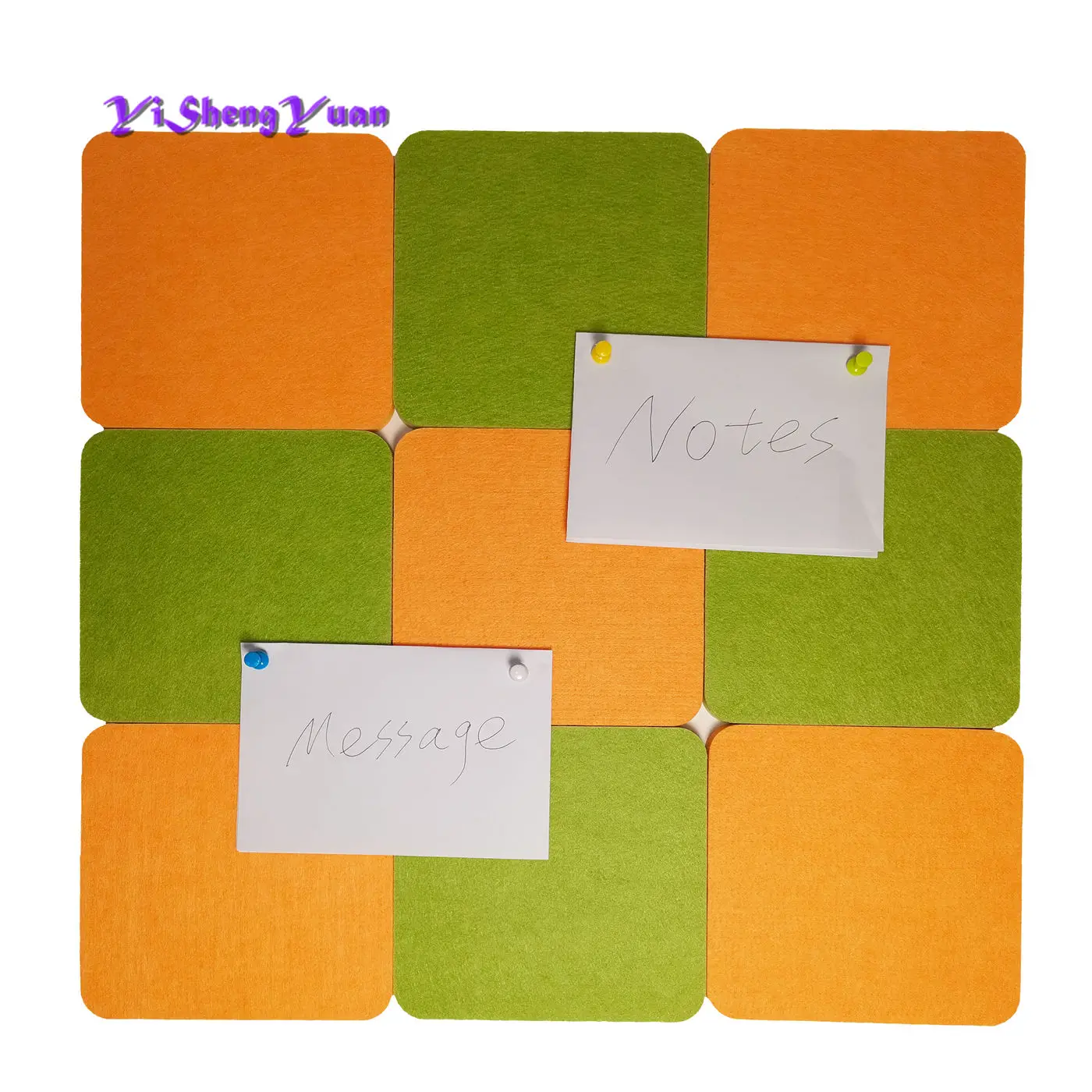 
12mm Light Weight Orange and Bud Green Customized Home Decoration Memo Bulletin Boards 