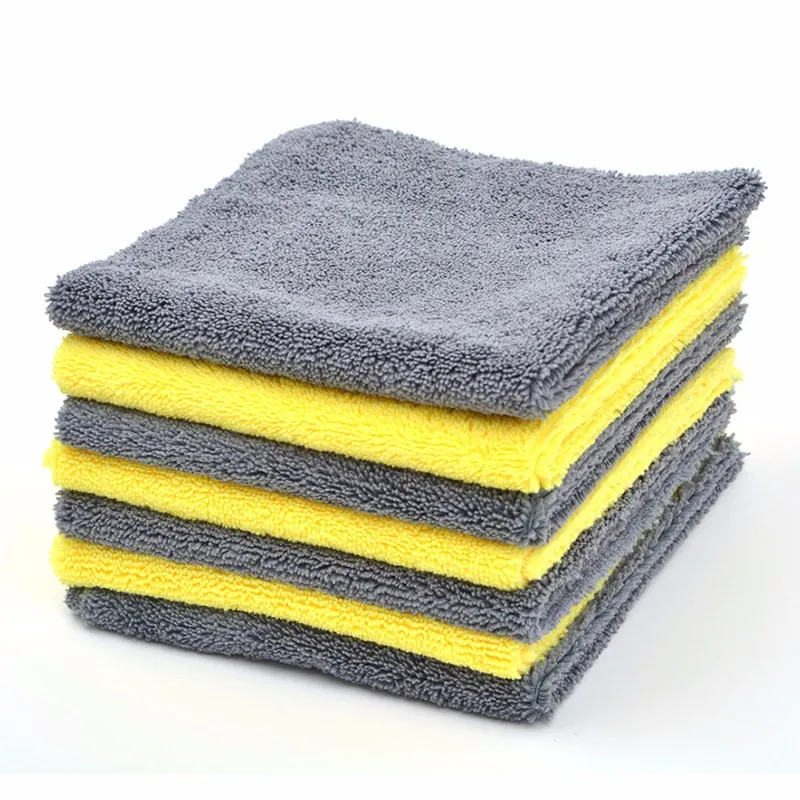 Wholesale Ultrasonic Cut Edgeless super plush Microfiber detailing Towels for car wax