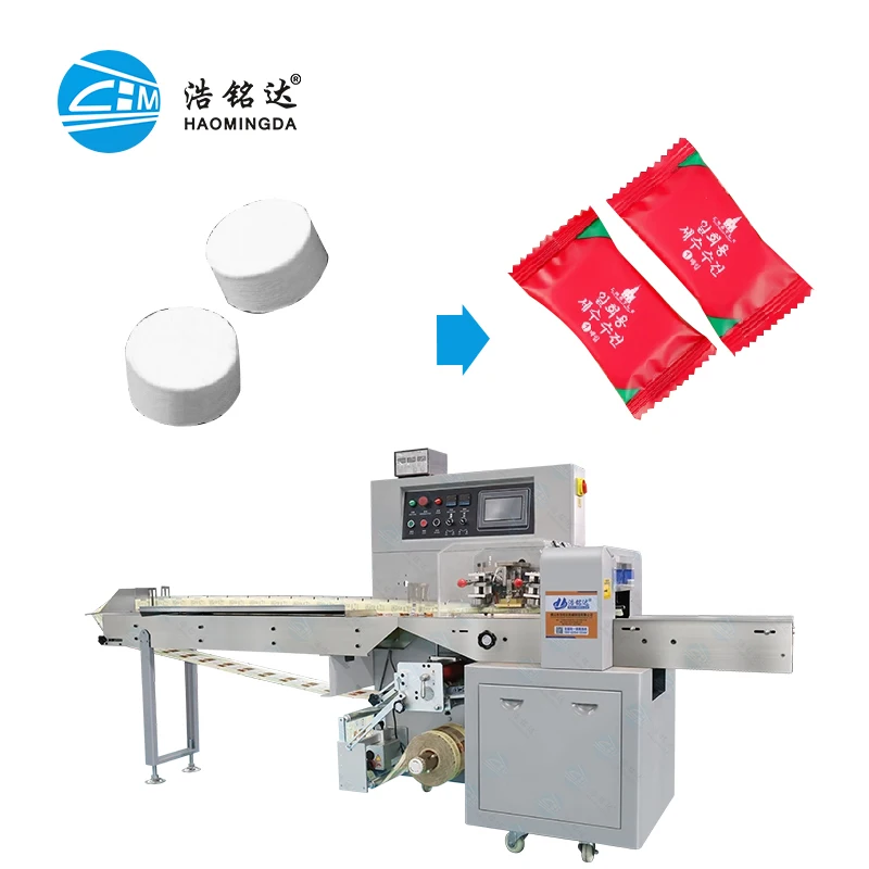 Flow Compressed Facial Mask Towel Packing Sugar Packaging Machine
