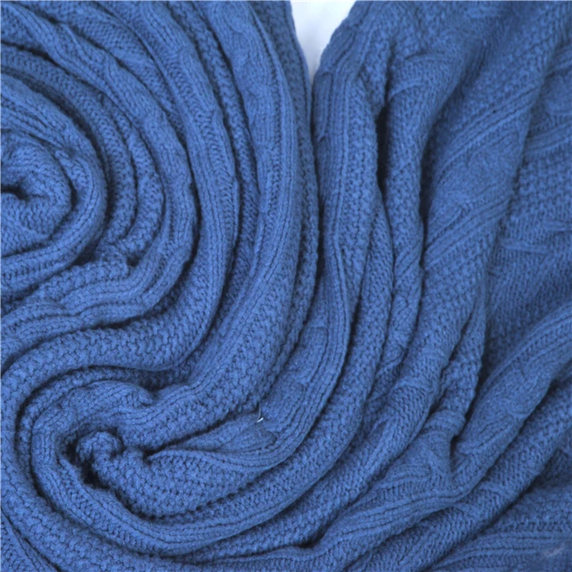 Полиэстер 120x150 трикотажное синее флисовое плотное одеяло для зимы 2 слоя