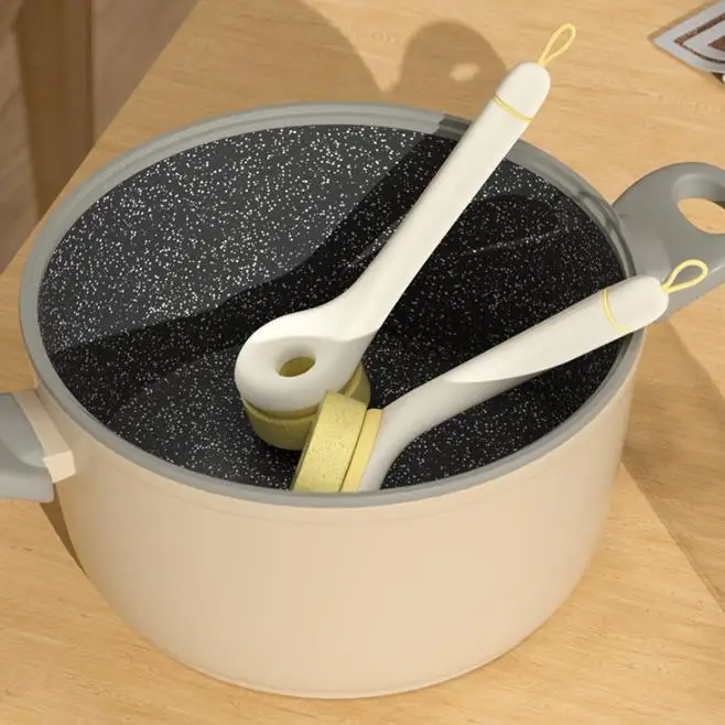 Wood Pulp Cotton Pot Brush Multi-functional Dish Washing Cleaning Long Handle Does Not Hurt the Pot With peeler Cleaning Brush