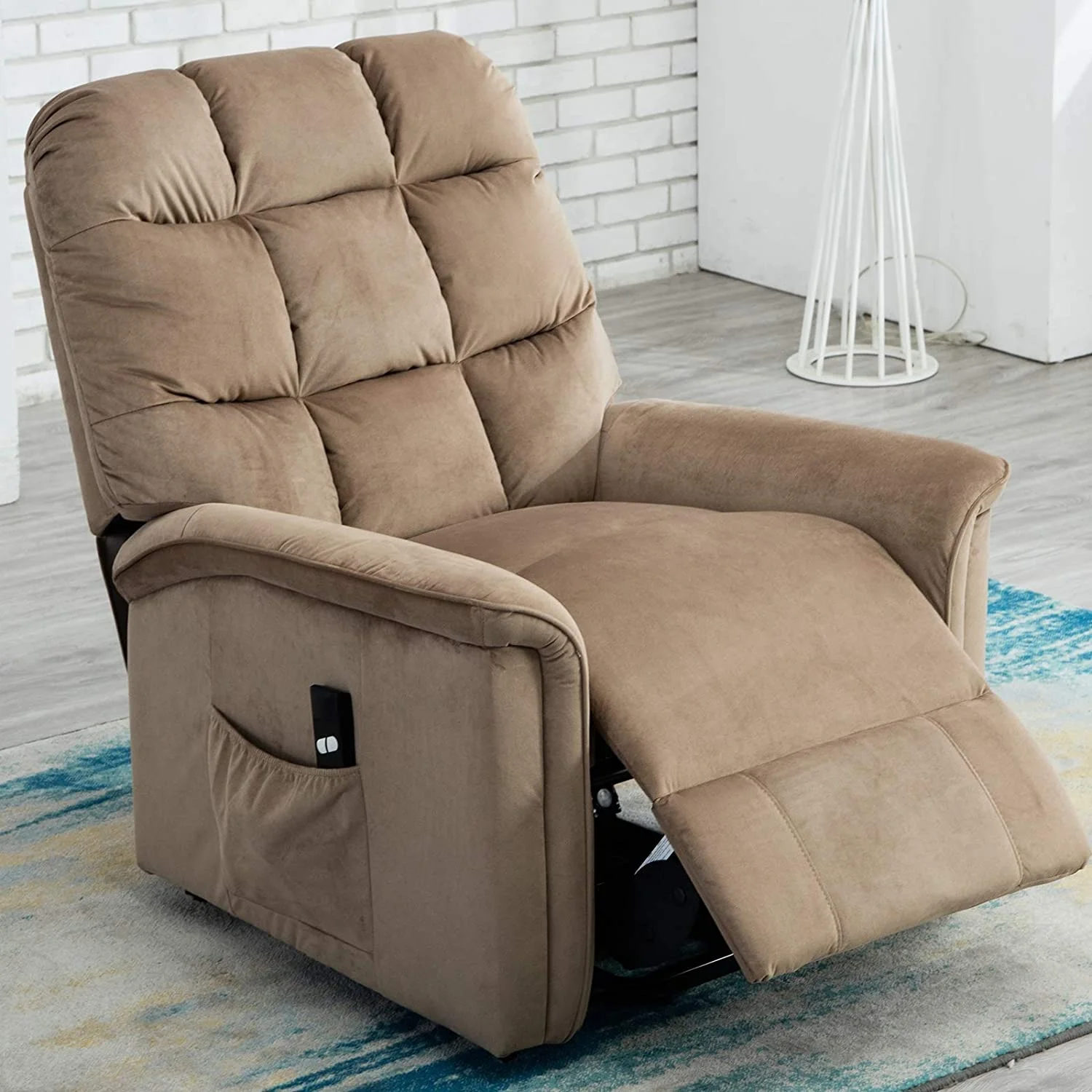  Мебель JKY удобное кресло-шезлонг из мягкой ткани с электрическим подъемником и дистанционным управлением для пожилых людей