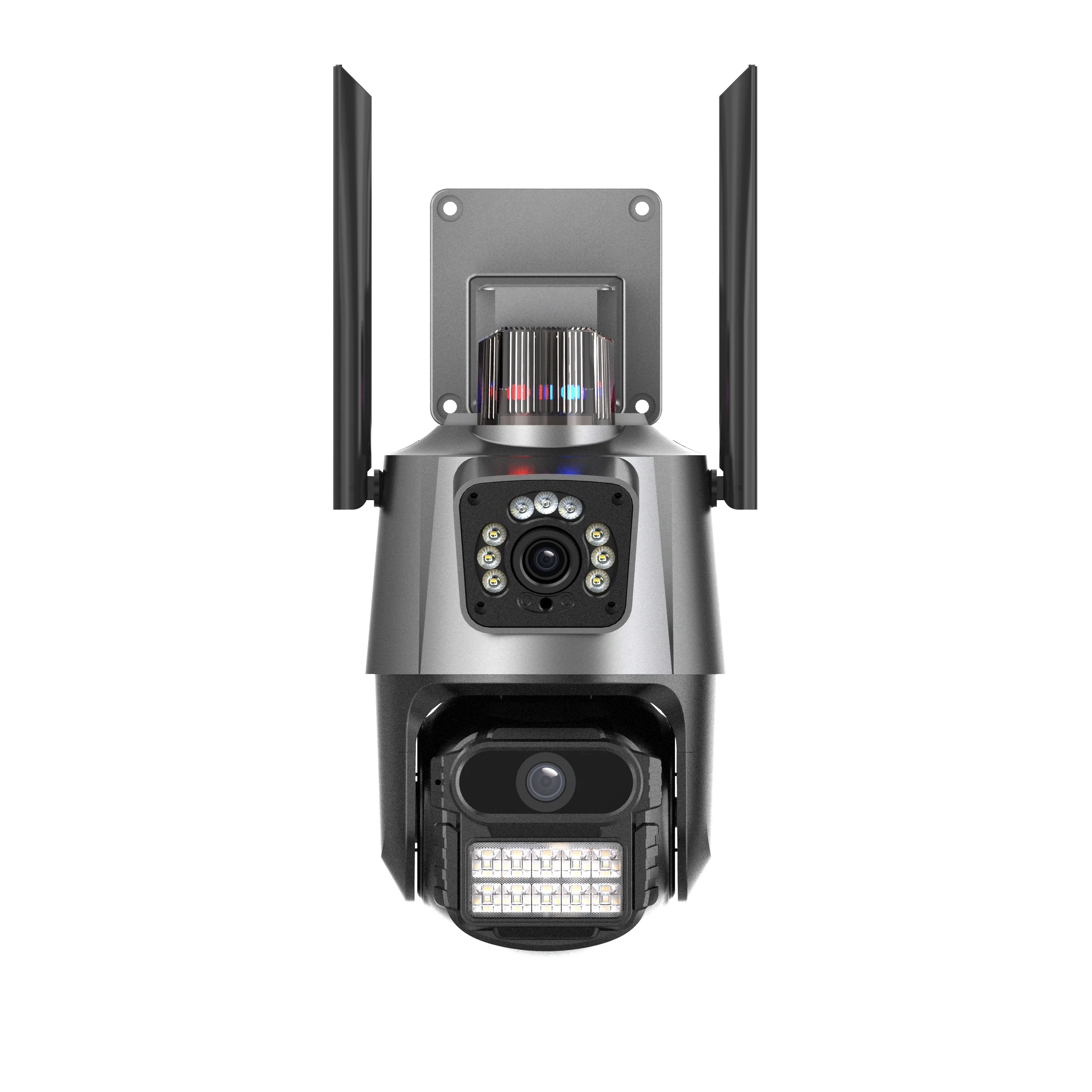 New Arrived Real 2k Outdoor Dual Lens 4mp Wifi Camara Ai Alarm Wifi Camera With 128G Memory Card