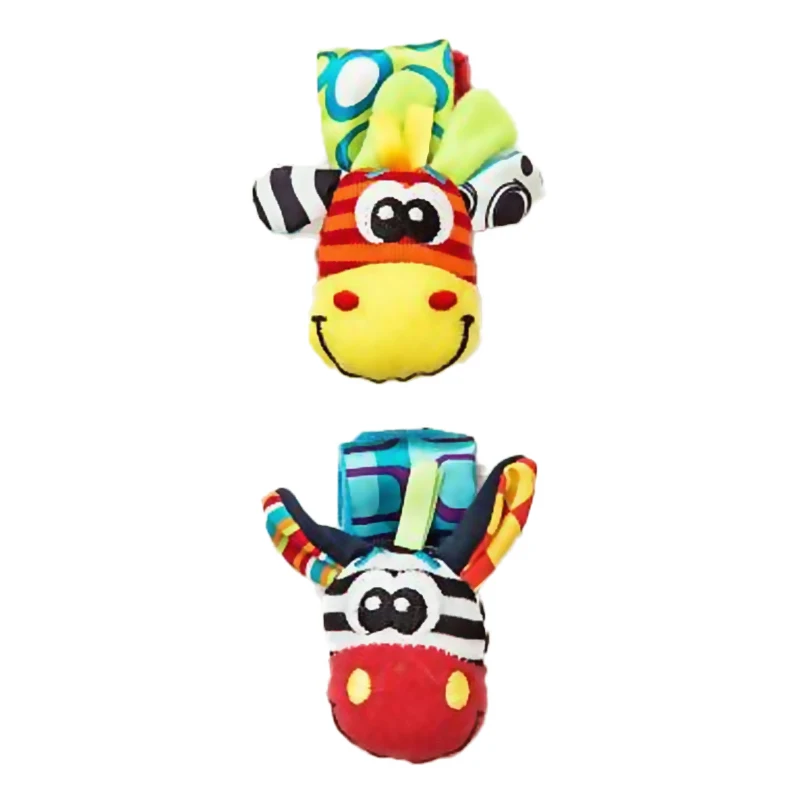 SeaMind Newborn Infant Cartoon Plush Animal Soft baby rattle socks wrist strap rattles set baby plush foot rattle