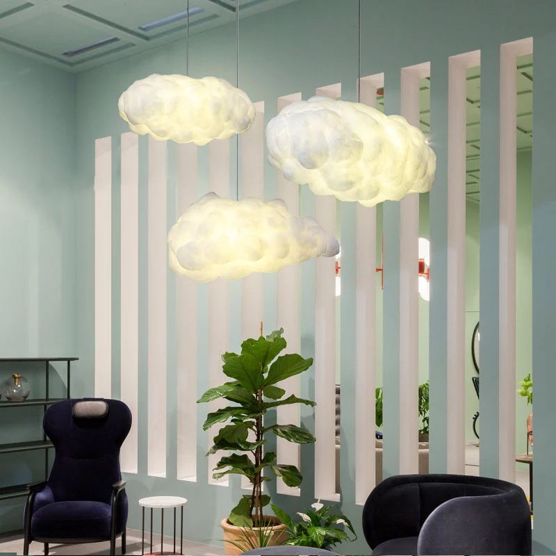
Modern Dreamlike Effect Mounted Cloud Shade Lighting RGB Bar Cafe LED Decorative Pendant Lamp Light for Indoor Living Room 