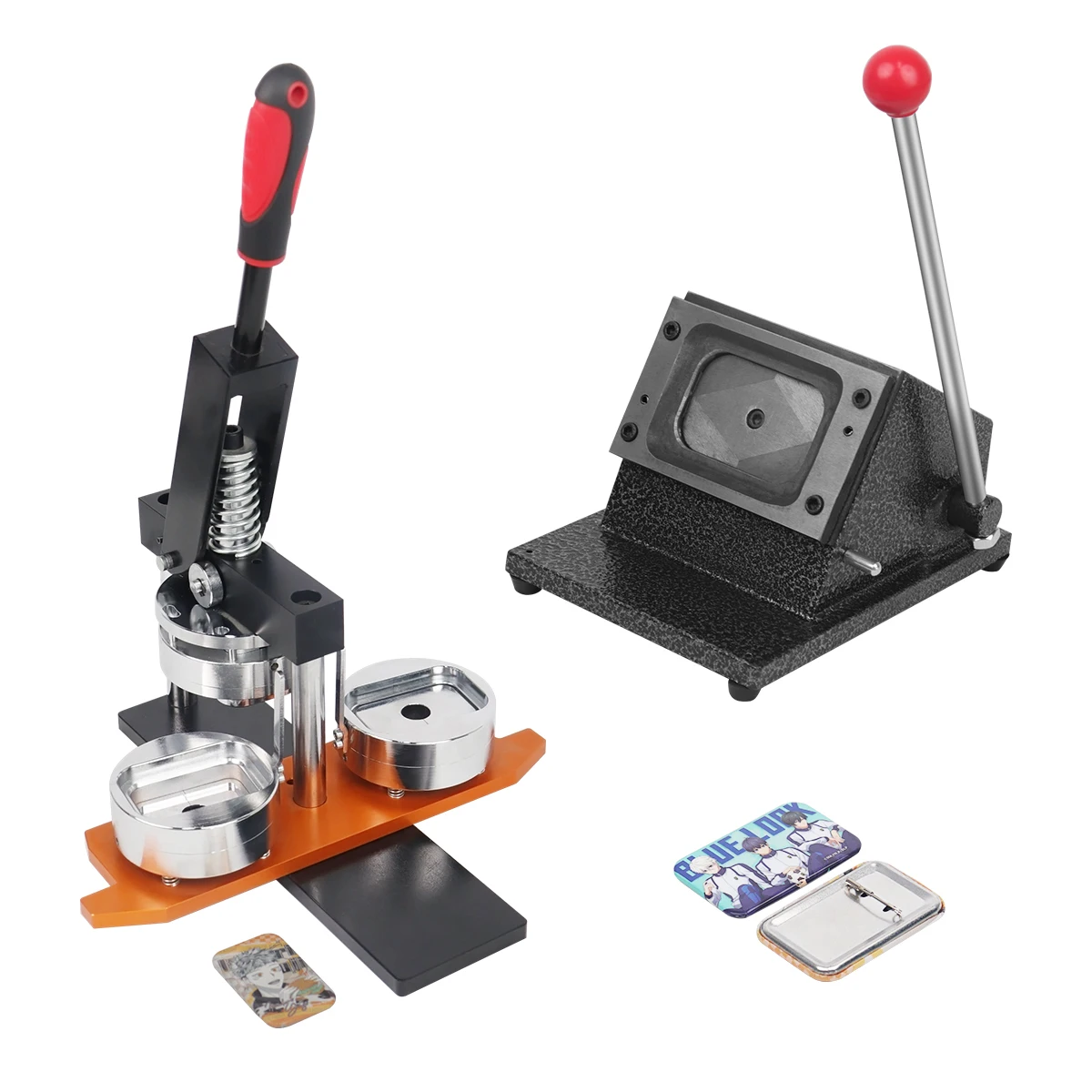 44*70mm tin rectangle fridge magnet making machine + paper cutter + 1000pcs fridge magnet materials