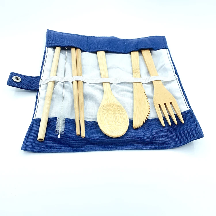 Wholesale  Bamboo Wood Knife Spoon Fork Cutlery utensil Set