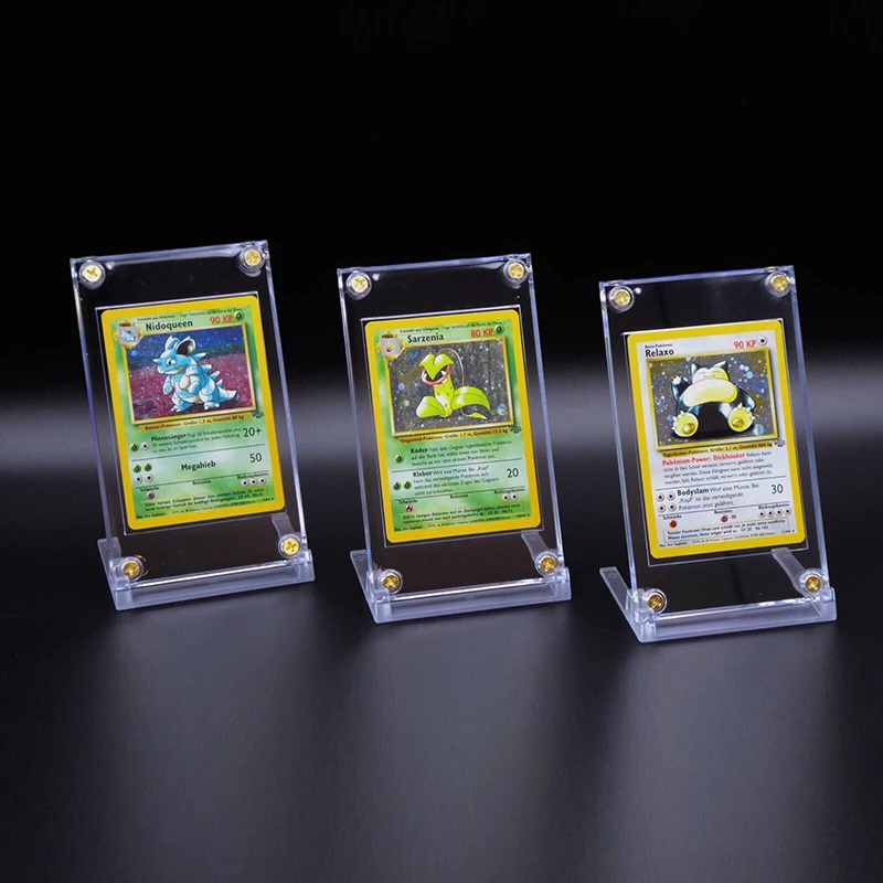 Custom Acrylic display Case for Pokemon trading cards Display Stand Protector Sport TCG Yugi