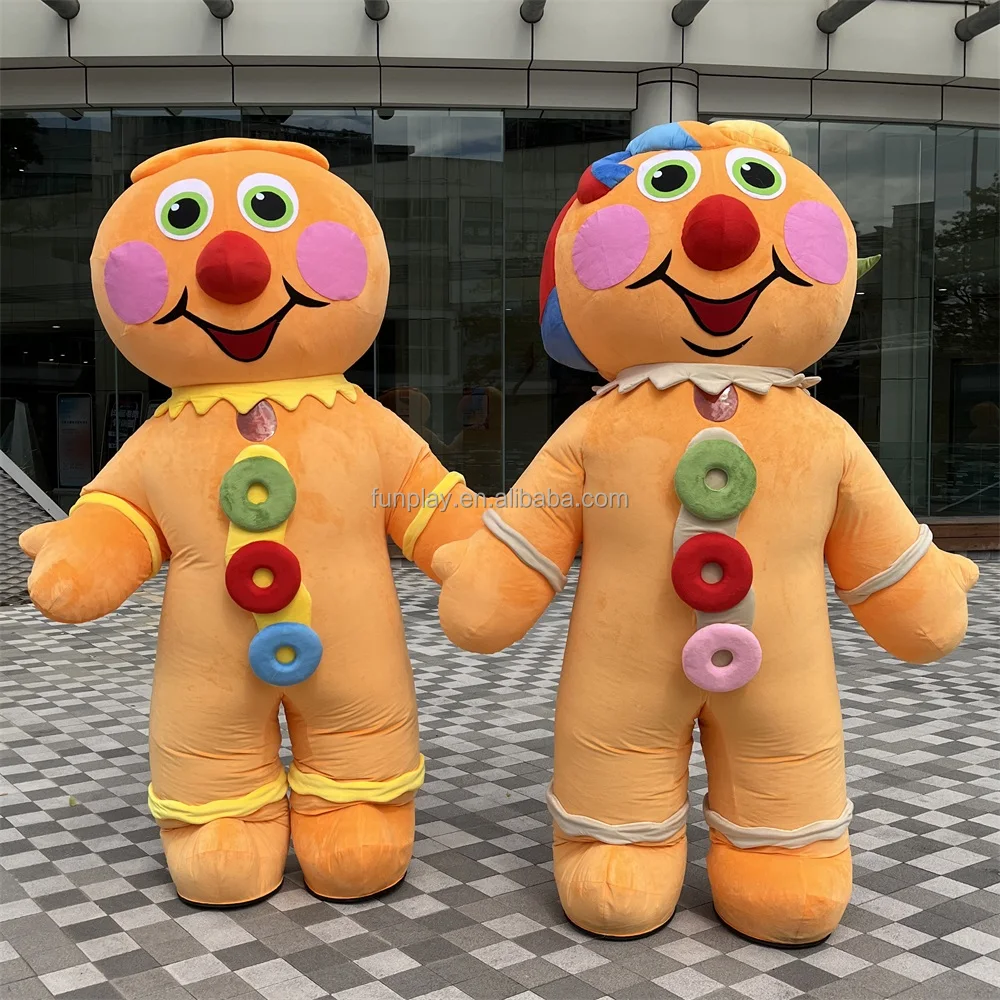 Christmas Inflatable Gingerbread Man and Snowman Factory Price Giant Mascot