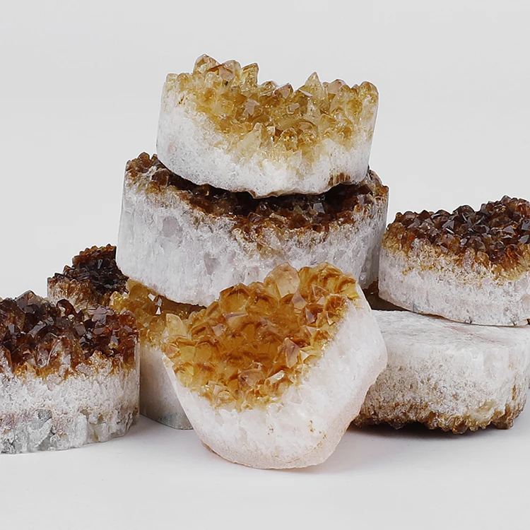 Wholesale Raw Large Heart Shape Citrine Crystal Quartz Cluster Natural Citrine for Sale