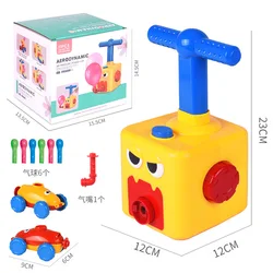Kids Toys Educational Aerodynamic Forces Launcher & Inertia Air Balloon Powered Car Racer Toy Set for Children