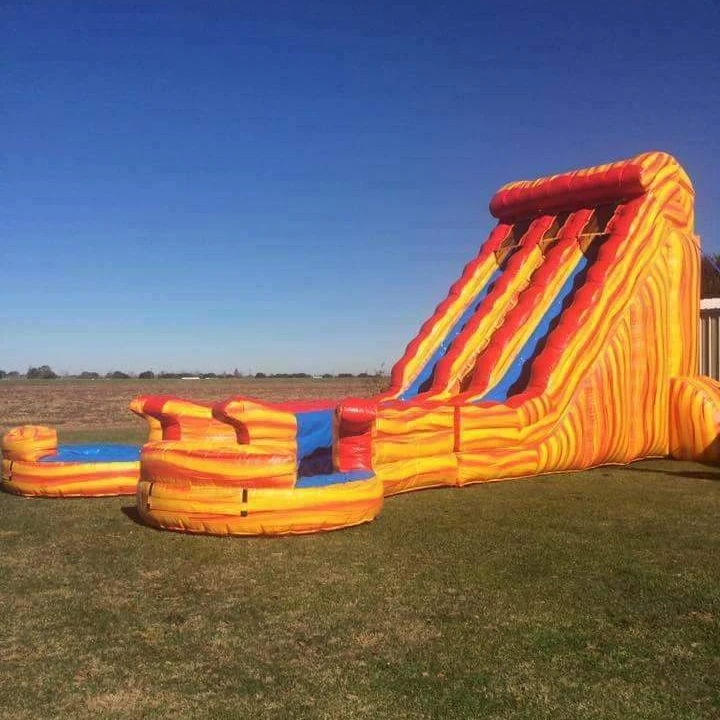 China 2023 giant inflatable pool slides with double lanes for in ground pools