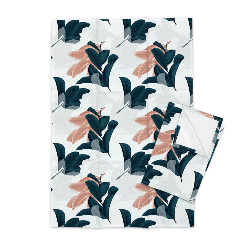 NO MOQ custom digital print organic cotton linen kitchen flour sack tea towel