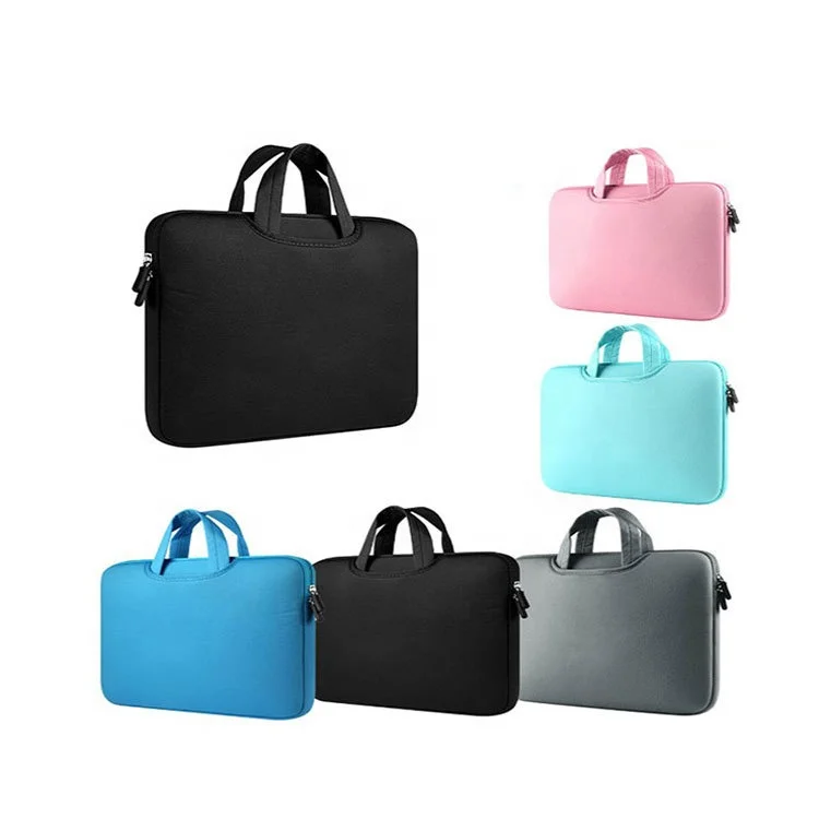 promotion customized logo notebook handbag Stylish Soft zipper traveling business portable 16inch neoprene laptop bag sleeve