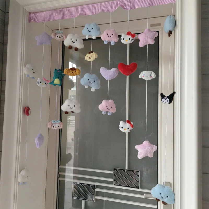 Harmony House Lovely Sweet Girl Heart Decorative Curtain Art Deco Style for Bedroom Living Room Garden Partition