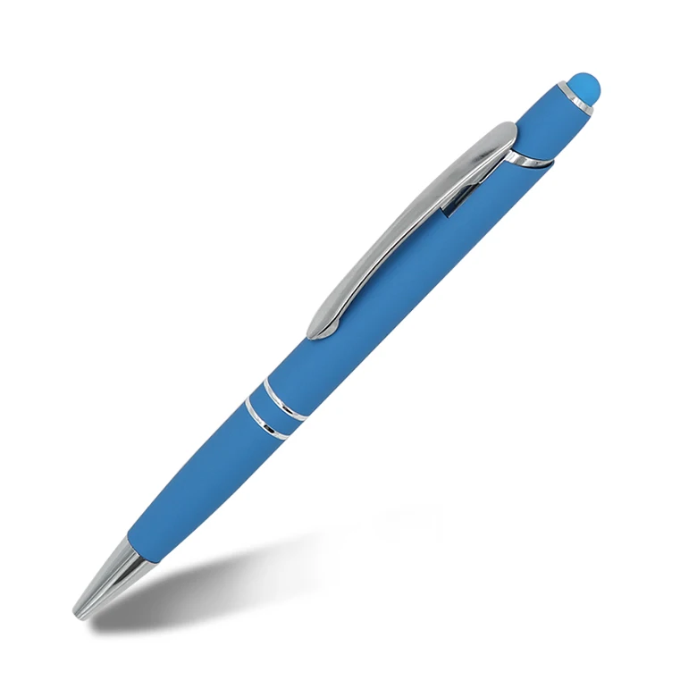 Office Stationery Multi-color Metal Aluminum Ball Pen 1.0mm Black Blue Ballpoint Pens With Engraved Logo For Advertising Gift