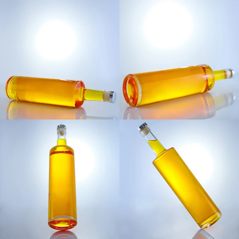 750ml 700ml 500ml 350ml Customized Long Neck Super Flint Absolute Round Glass Bottle