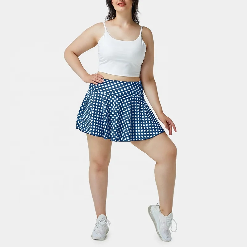 Custom Wholesale Sublimation Print High Waist Sportswear Side Shorts Golf Wear For Women Plus Size Tennis Dress With Pocket