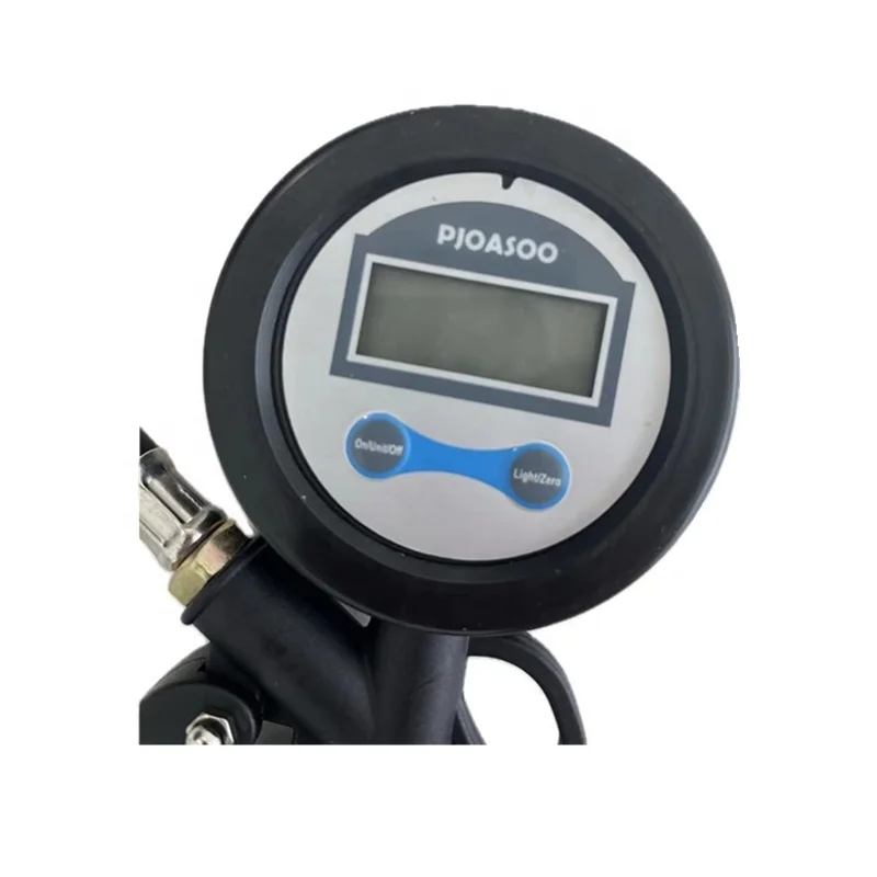 LCD digital display accurate tire changer pressure gauge pistol grip inflator and couplers