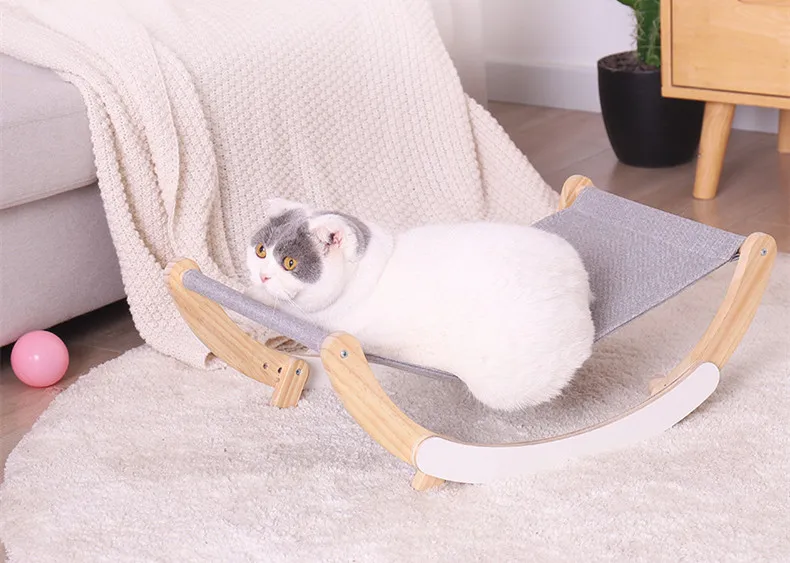 Pet Cat Bed Wooden Swing Bed Cat Hammock Elegant Design Home Pet Bed