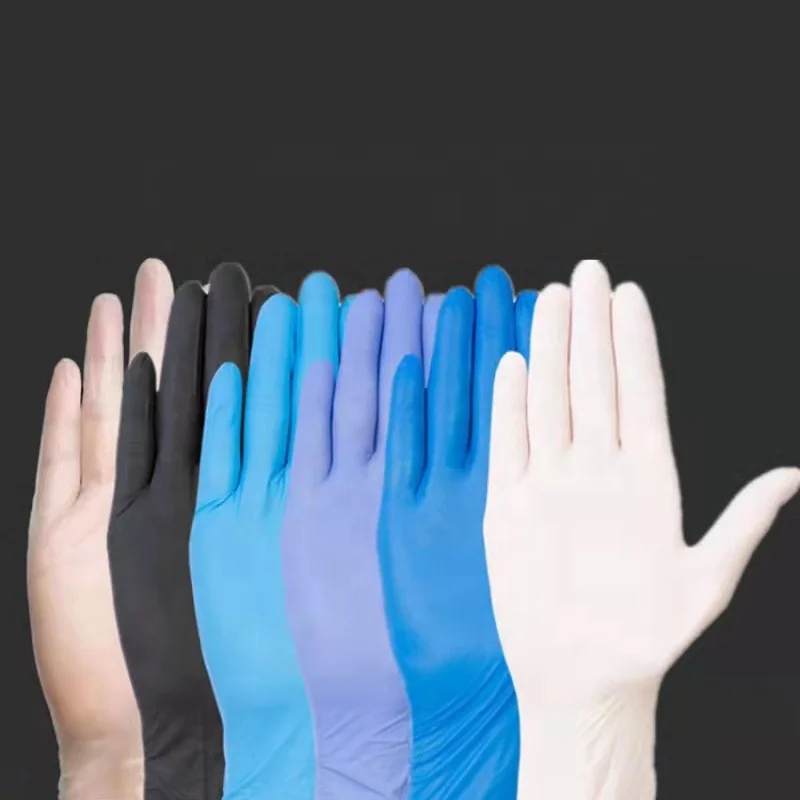 High Elastic Food Grade Nitrile Gloves Powder Free Cleaning Blue Disposable Nitrile Glove