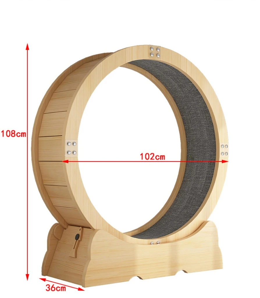 Best selling new arrival pet wood round exercise tools silent running roller cat running wheel