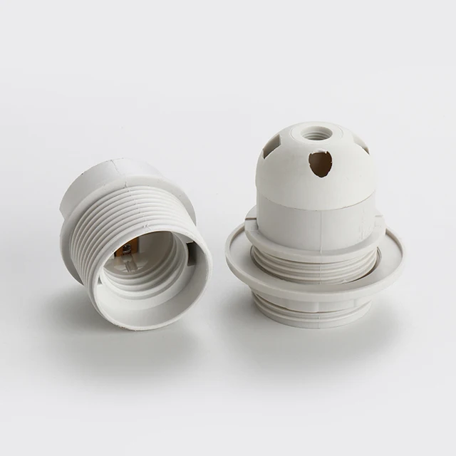 E26 E27 Porcelain Light Sockets Shade Ring Retro Period Style Edison Lamp Holder Black White