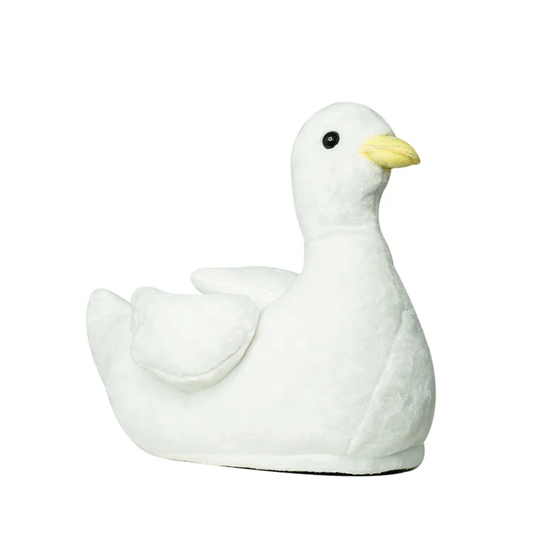 Stuffed Animal Home Shoes Warm Women Gifts Furry Inner Plush Swan Goose Slippers
