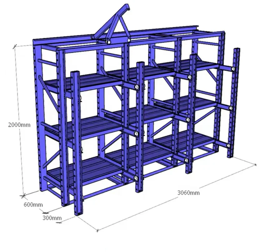 Склад хранения прессформы модуль стеллаж для выставки товаров