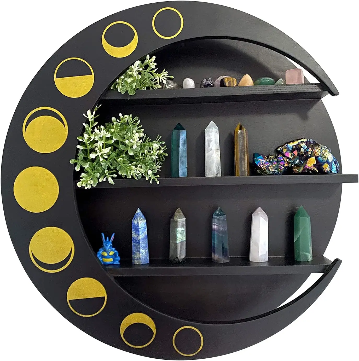 Moon Shelf  Moon Wall Decor Crystal Display Shelf Hanging Shelf Display