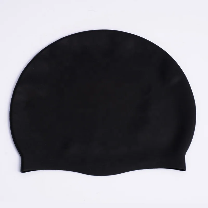 Wholesale Solid Color Flat Swimming Cap Elastic Turban Style Silicone Hat for Swim Pool & Seaside Water Sports