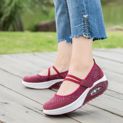 XEY021 light air mesh sneakers old women shoes