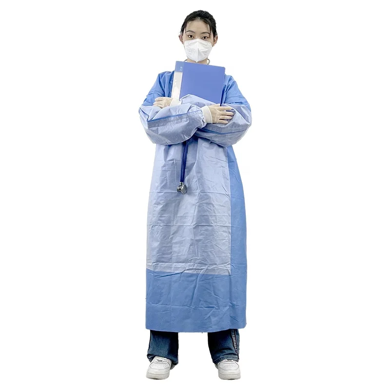 Cheap Price ASTM F1671 Disposable lab coats wholesale 40g ppe waterproof gown for Doctor Waterproof ISO13485