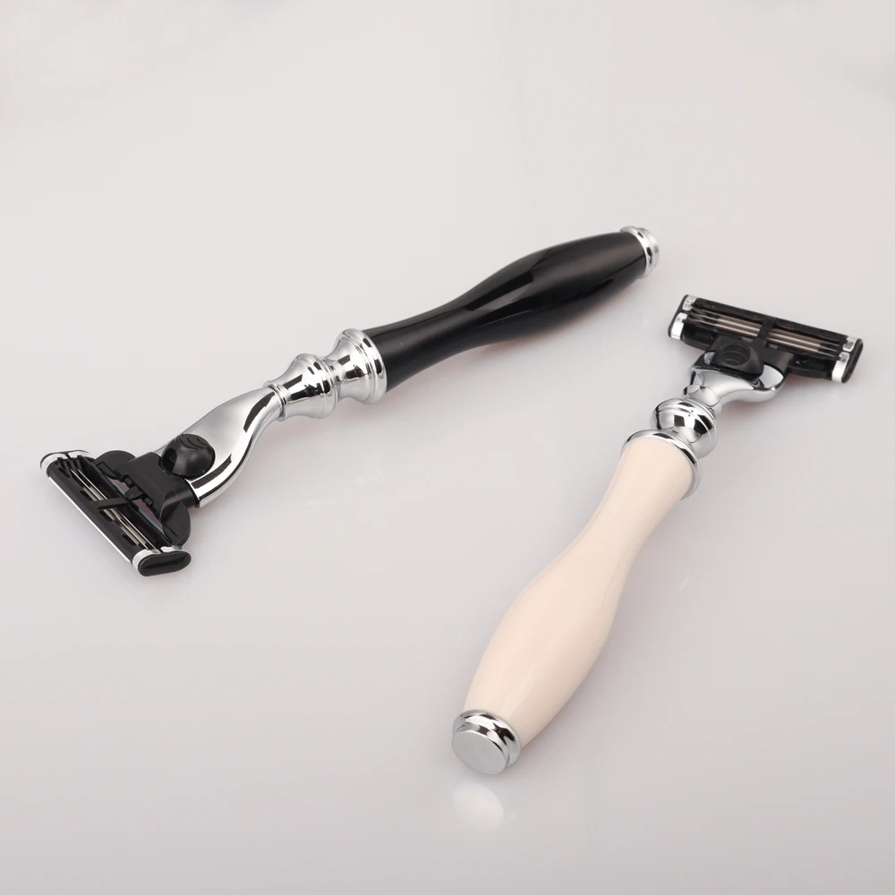 Hotel disposable Skincare 3 blade Straight Resin Material Handle Underarm Face Shaving safety razor
