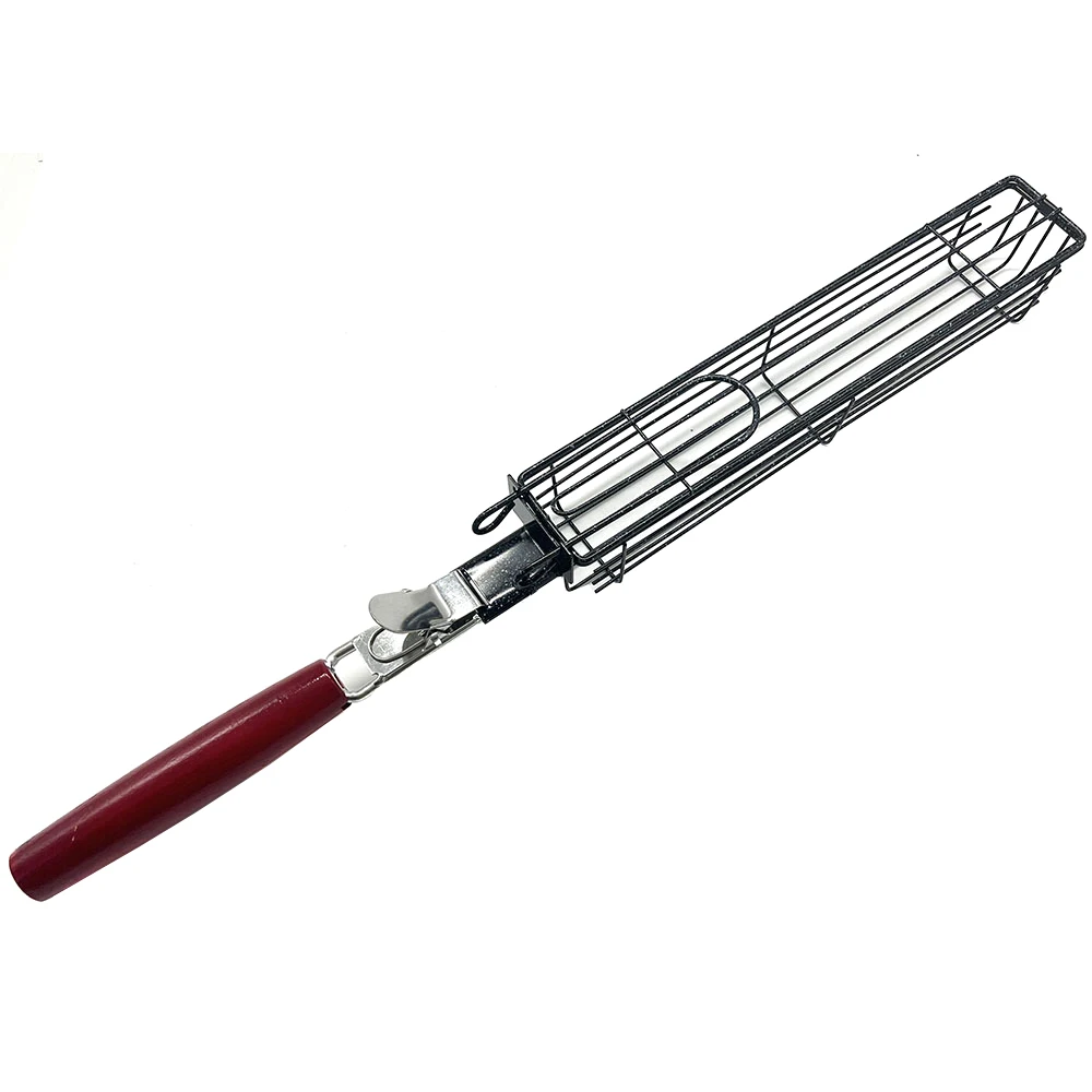 4Pcs Bbq Tools Non-stick Grill Basket for Outdoor Grilling Charcoal Folding Barbecue Basket Rack for Meat Ball and Seafoods