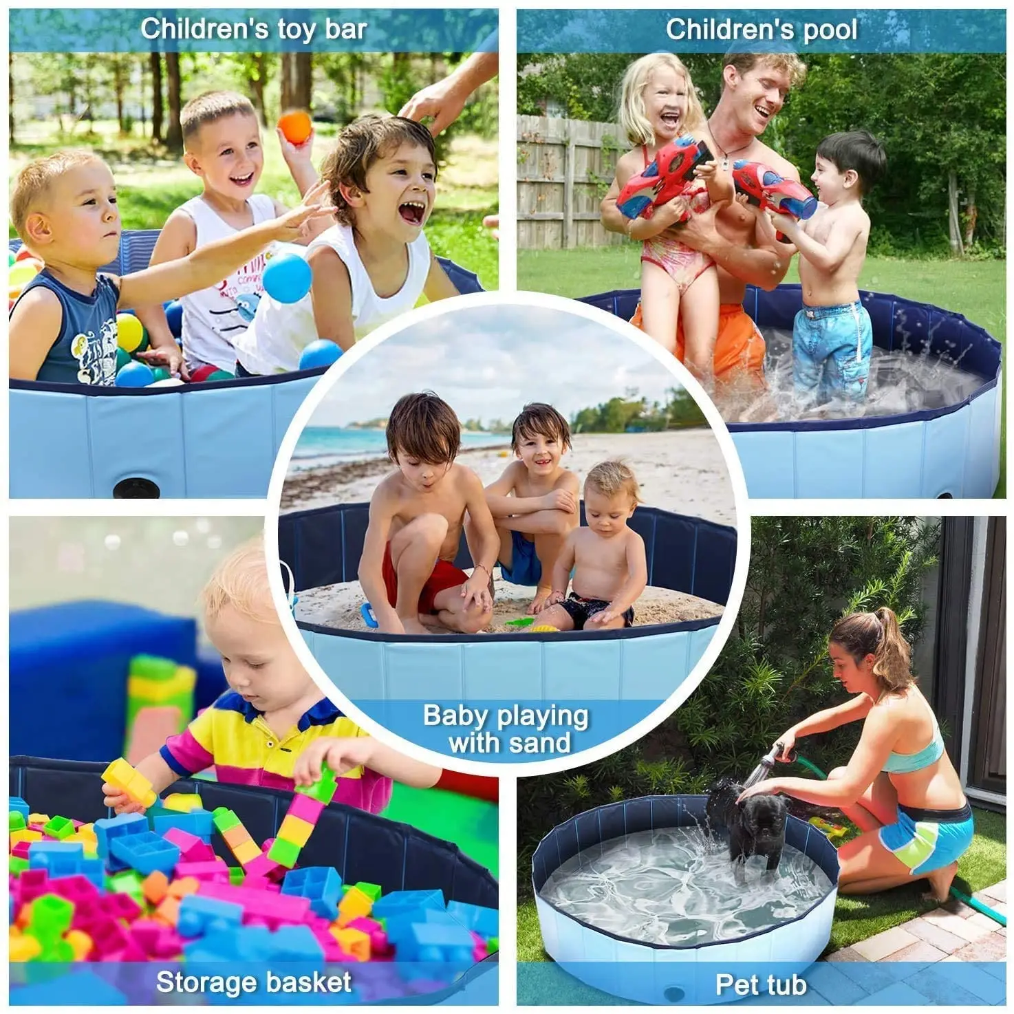 Outdoor Garden Shower PVC folding Thick Anti-slip kids pool toys swimming