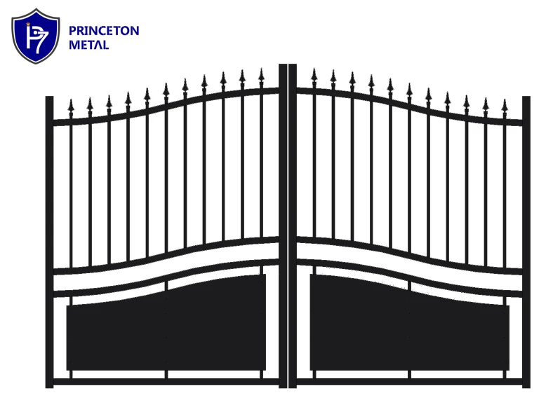 Automatic aluminum alloy power coated main gate design Garden aluminium fence and gates