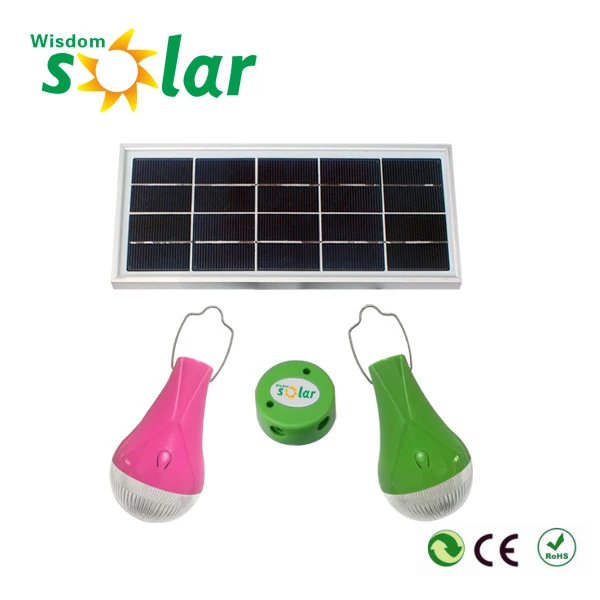 7.5W three bulbs portable mini high power 7.5W wisdomsolar CE indoor 3W led solar bulb 3 kinds of energy saving lamps
