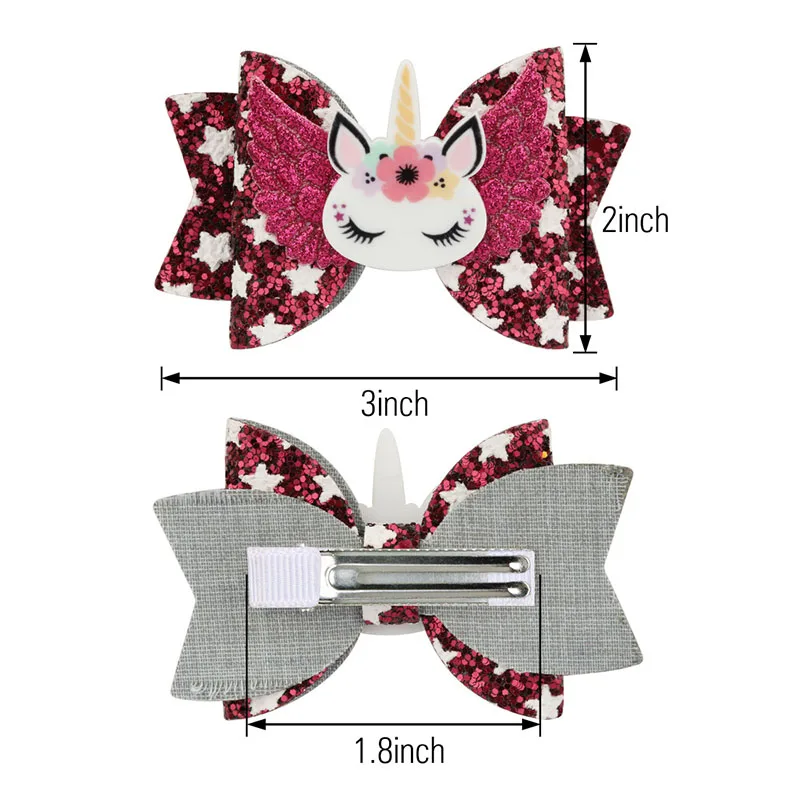 
Wholesale sparkle kids accessories deer PVC baby girls christmas hairgrips glitter hair bows 