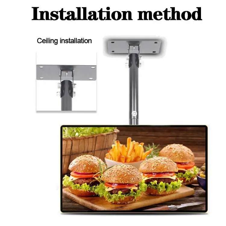 VETO 43 49 55 Inch Indoor Hanging Wall Mounted Menu Display Screen LCD digital signage advertising board For Coffee Shop