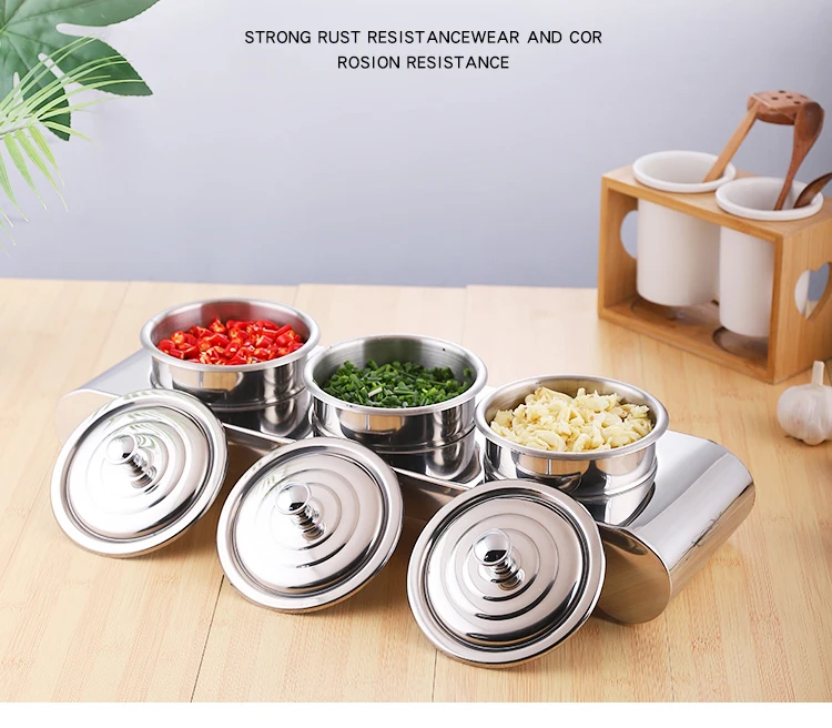 4 Pcs Stainless Steel Spice Jar Bottle Container Seasoning Set Spice Rack With Spoon