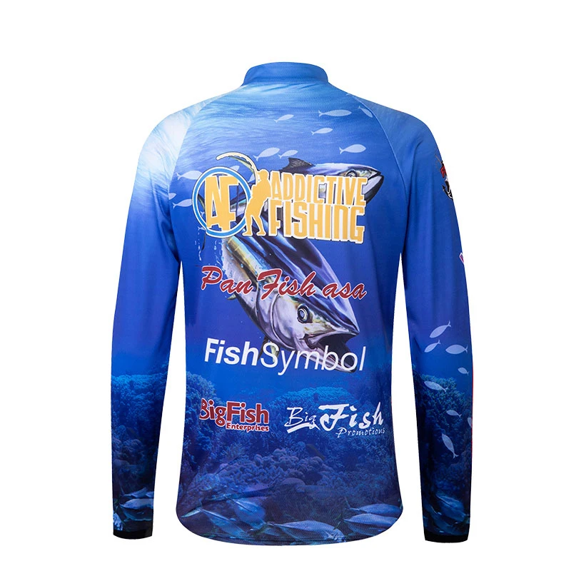 UPF50 Uv Protection Mens Fishing Shirts Quick Dry