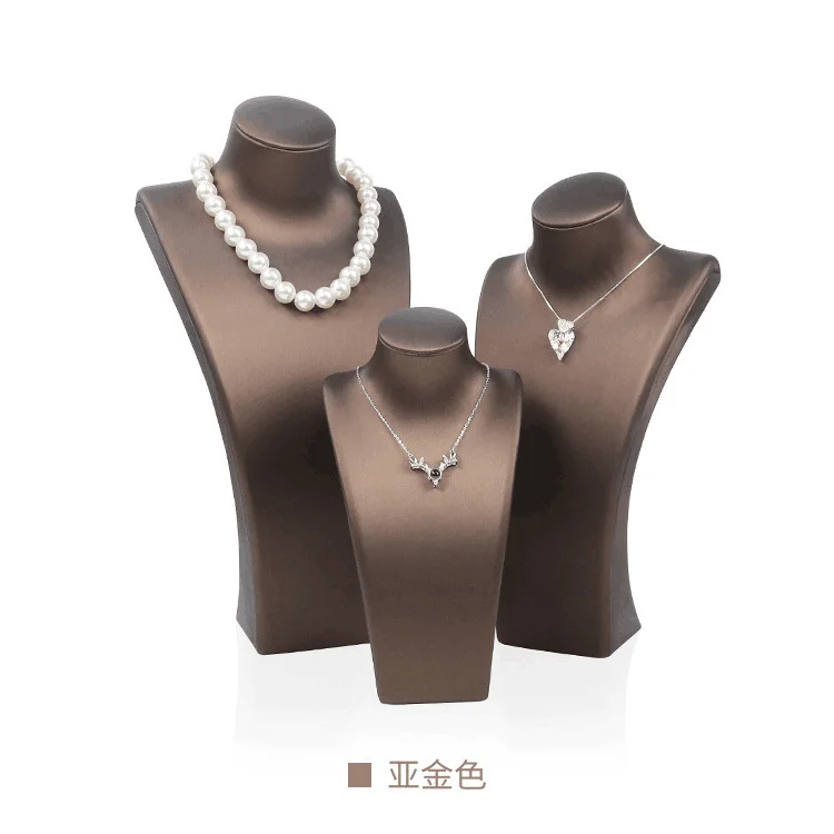 Necklace Display Shelf Window Jewelry Packaging Display Props Jewelry Display Mannequin Cream Leather Busy For Necklace
