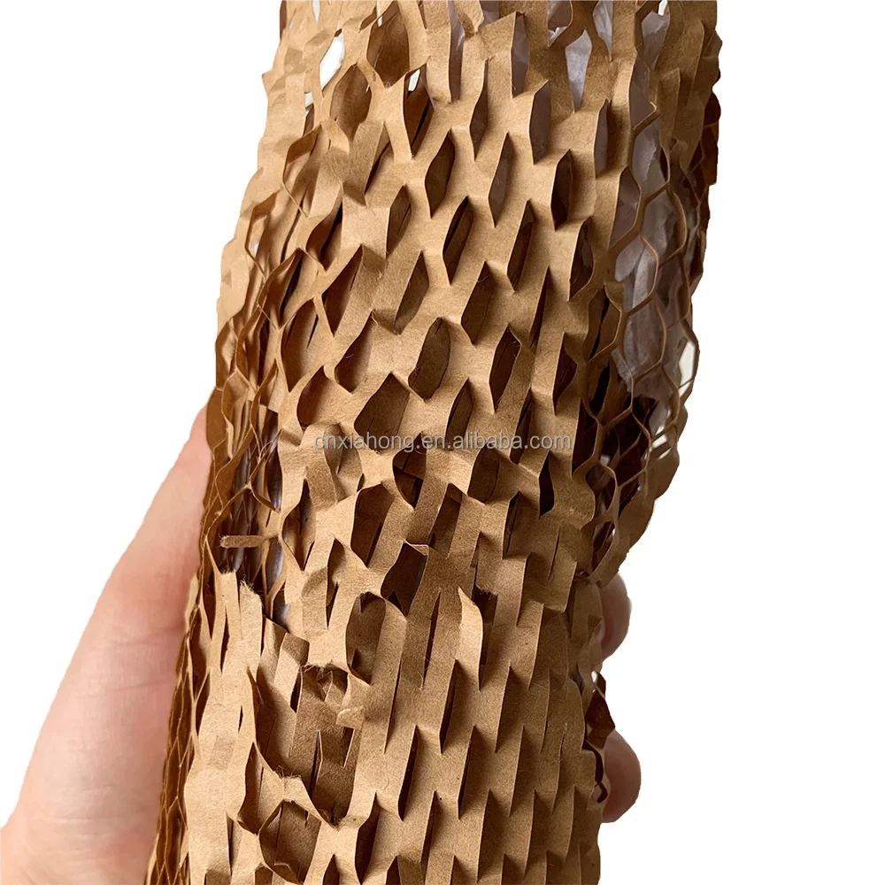 
craft paper cushion pad,white compostable packaging bamboo honeycomb kraft paper for wrapping 