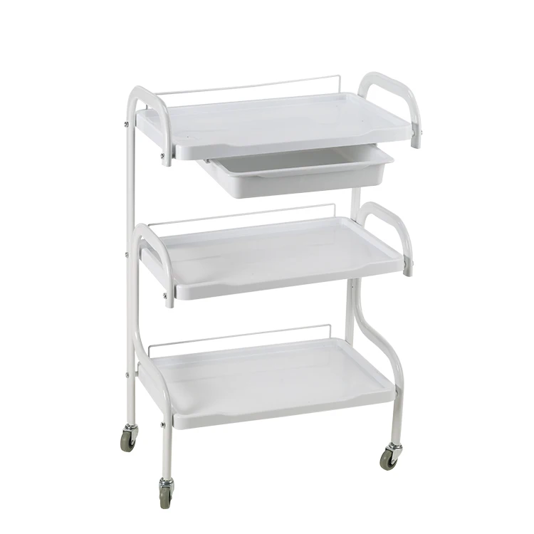Beauty White Wooden Trolley Salon Trolley Cart Trolley Salon