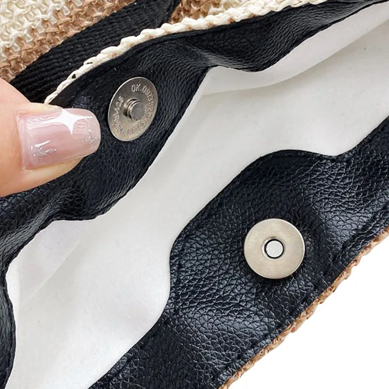 2022 Personalized Luxury Fashion Woman Summer Simple Mini Straw Woven  Hand Basket Beach Bags Ladies Tote Summer Beach Straw