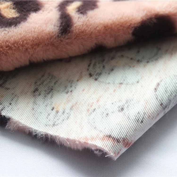 Пользовательская ткань из искусственного меха норки с леопардовым принтом, ткань из искусственного меха